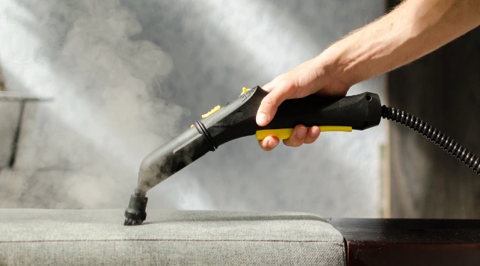Professional upholstery steam cleaning service